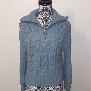 5/$25 Jessica Simpson Sky Blue Knit Turtleneck Cropped Sweater Size XS Oversized